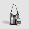 Striped Bag, Large-Capacity Underarm Bag, Casual Bag, Trendy Texture, Foreign Style Shoulder Bag, Spring Big Bag.