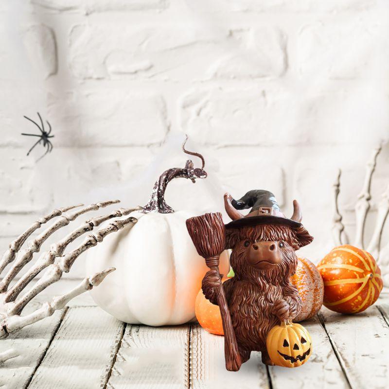 Halloween Christmas Cute Highland Cow Resin Ornament