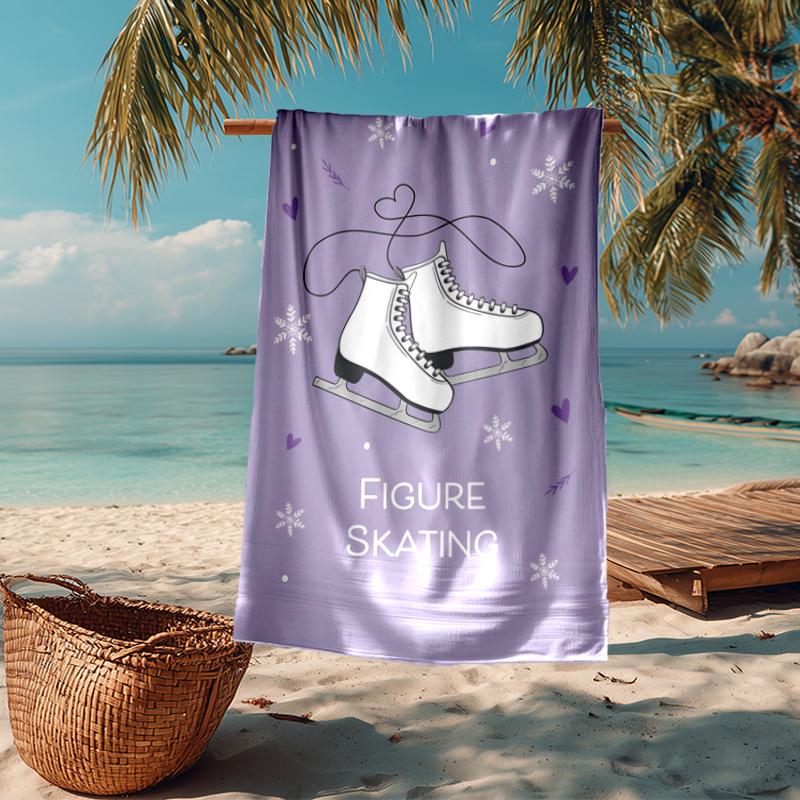 Ultra Soft Beach Towel with figure skating Theme,Ideal for Pool,Camping, Diving,Perfect Travel Essential, Vibrant Beach Towel.