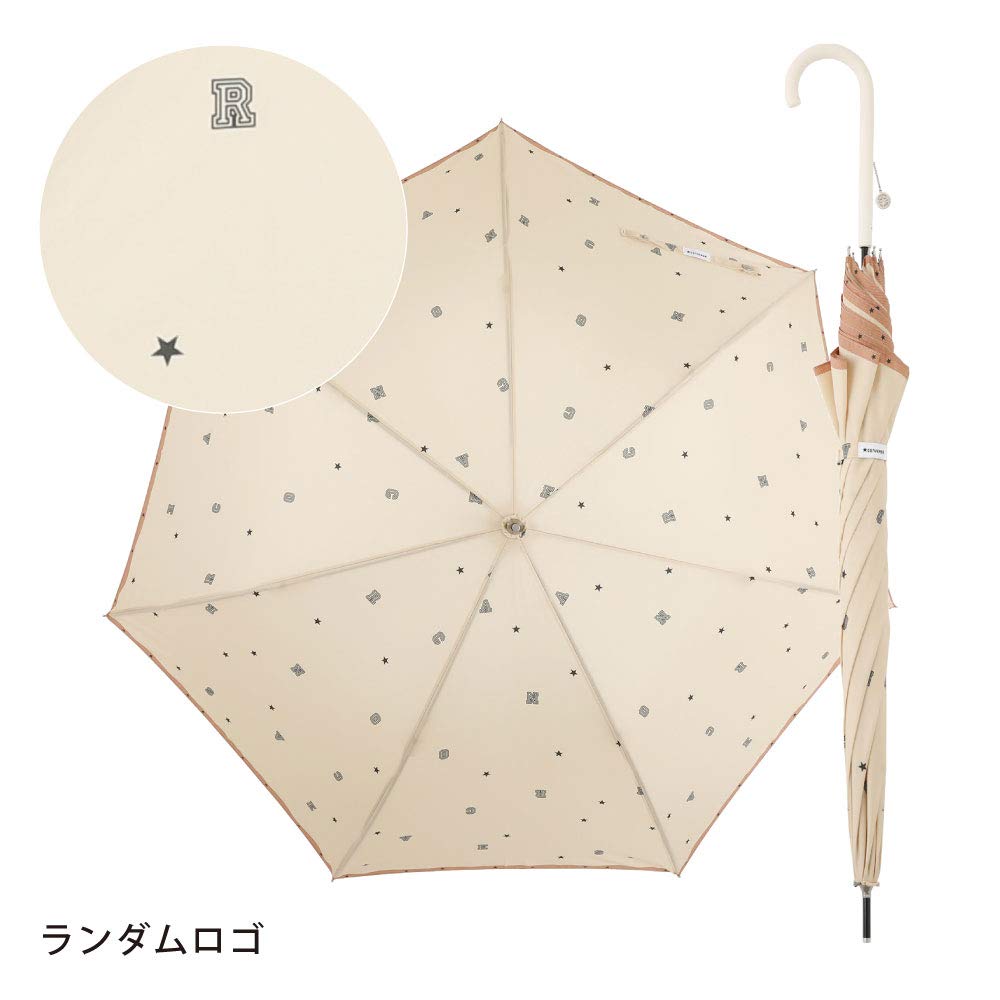 Ogawa Converse Long Umbrella for Men and Women, UV Protection, 60cm, 7 Ribs, Water-Repellent, Jump-Style, Random Logo, 20160
