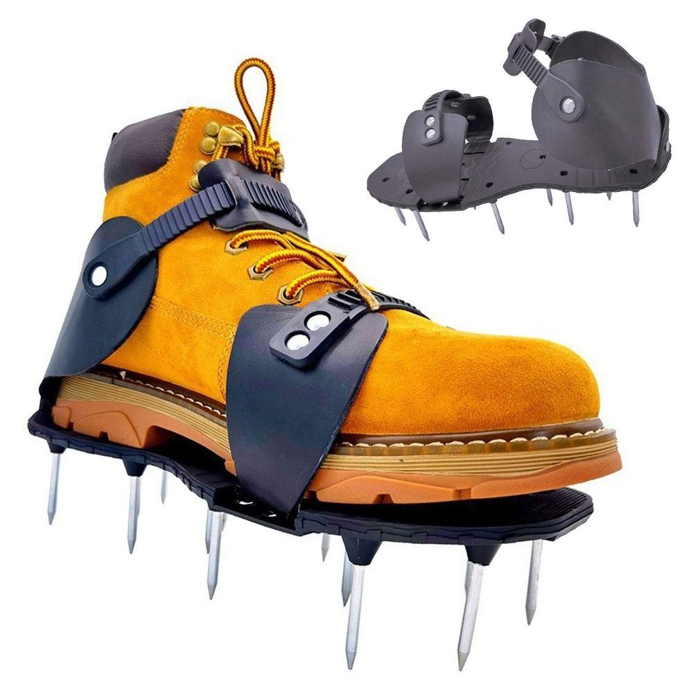 

Регулируемые ремни Аэратор для травы Нержавеющий гвоздь Обувь для рыхлой почвы Бесплатная установка чёрный