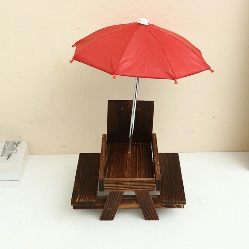 Small Pet Feeding Station Squirrels Feeder Outdoor Decorative Table Feeder With Protective Umbrella for Small Animal
