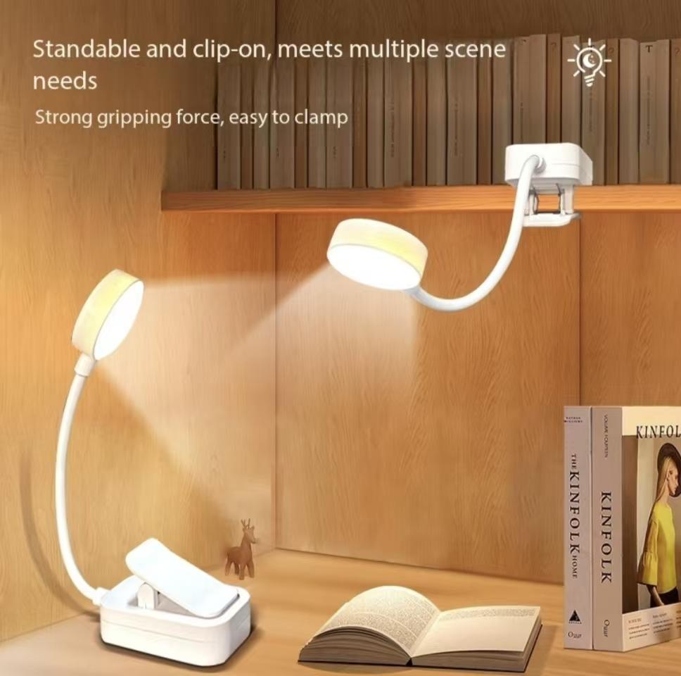 Mini LED Reading Book Light Table Lamp 3 Modes Adjustable Eye Protection Clip-On Study Reading Lamp for Travel Bedroom Book