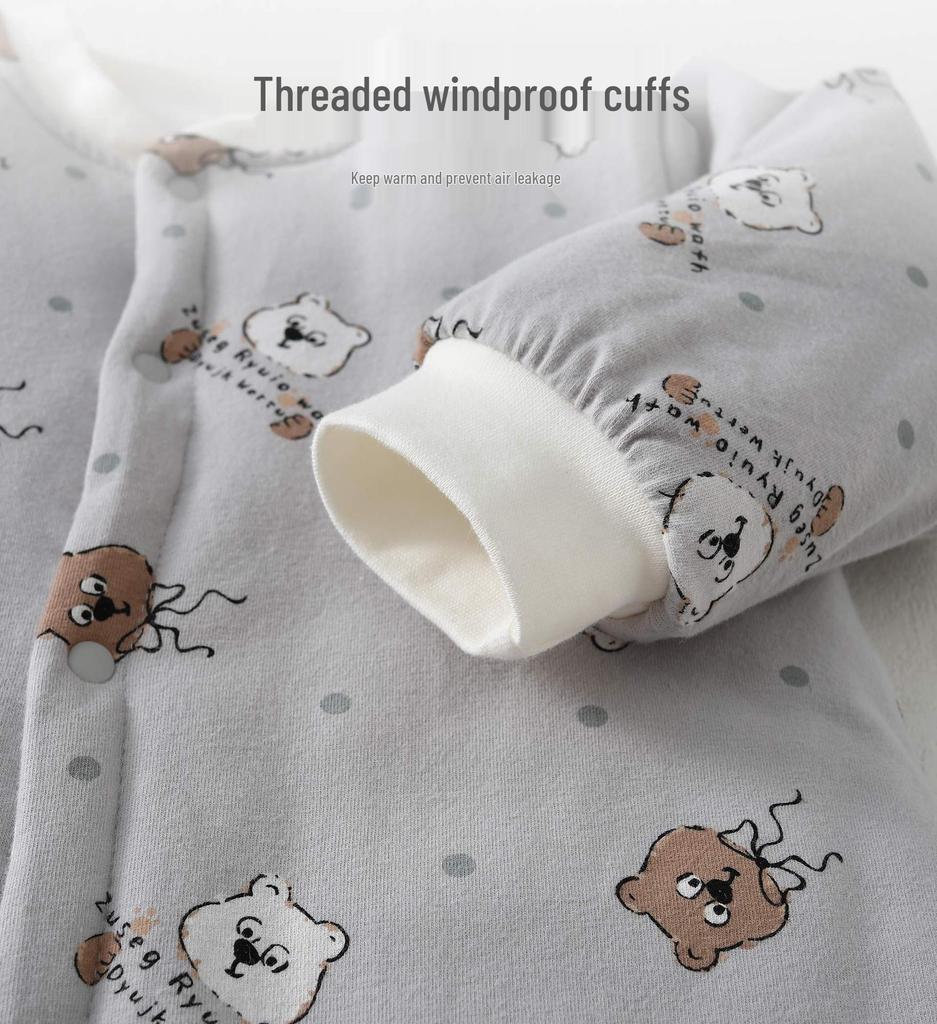 Maienmier Quilted Baby Onesie - Warm Autumn/Winter Newborn Romper (80g, Class A)