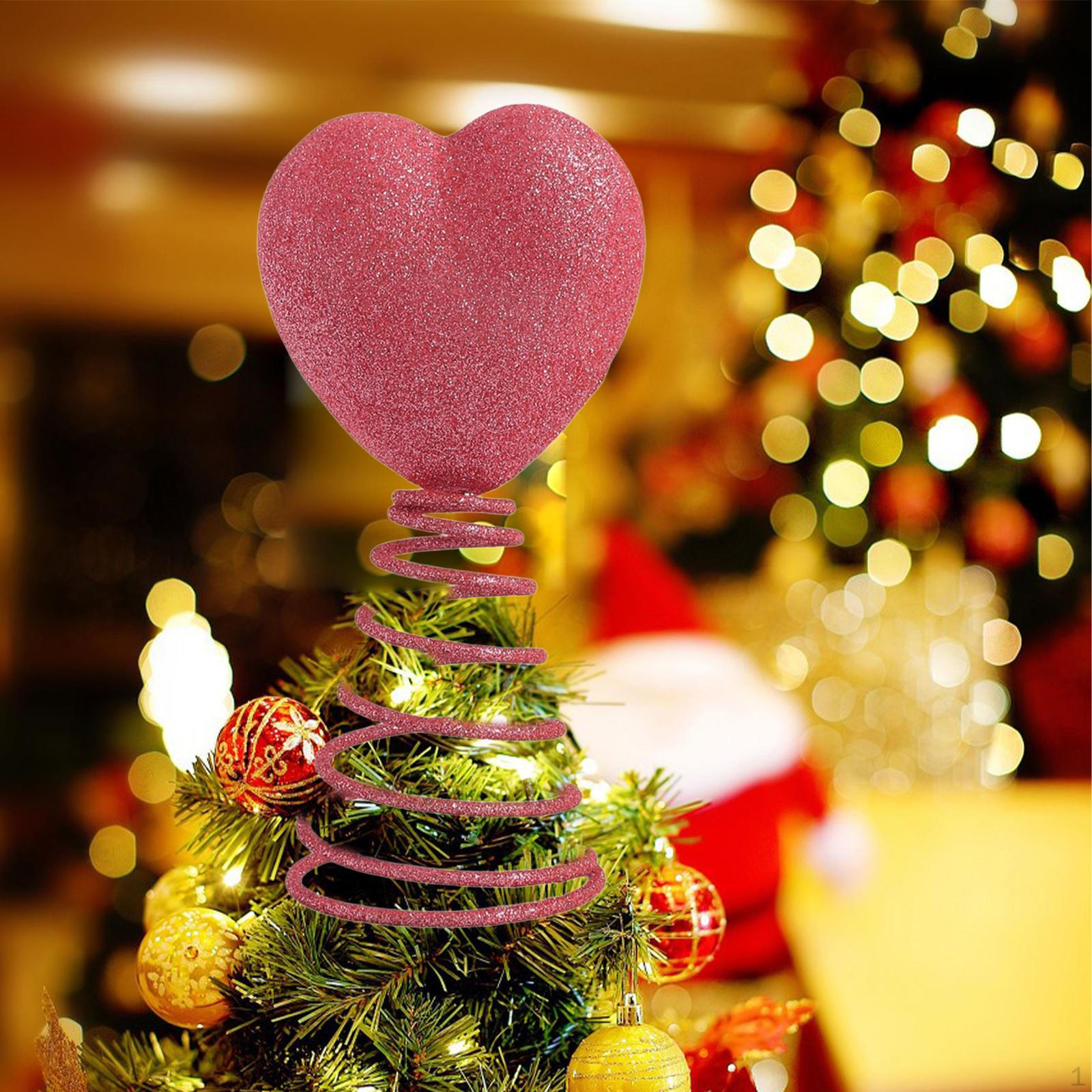 

Valentine Day Heart Tree Topper Ornament Romantic Decorative Treetop Wedding Decor for Shop Holiday