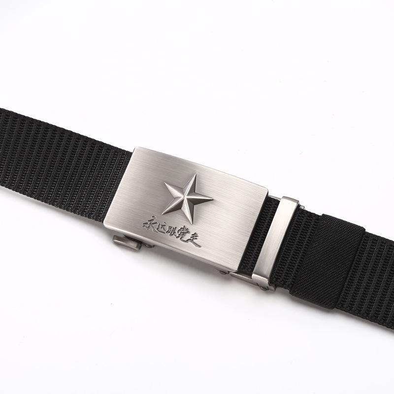 Men's Military Style Woven Nylon Belt for Outdoor and Casual Wear