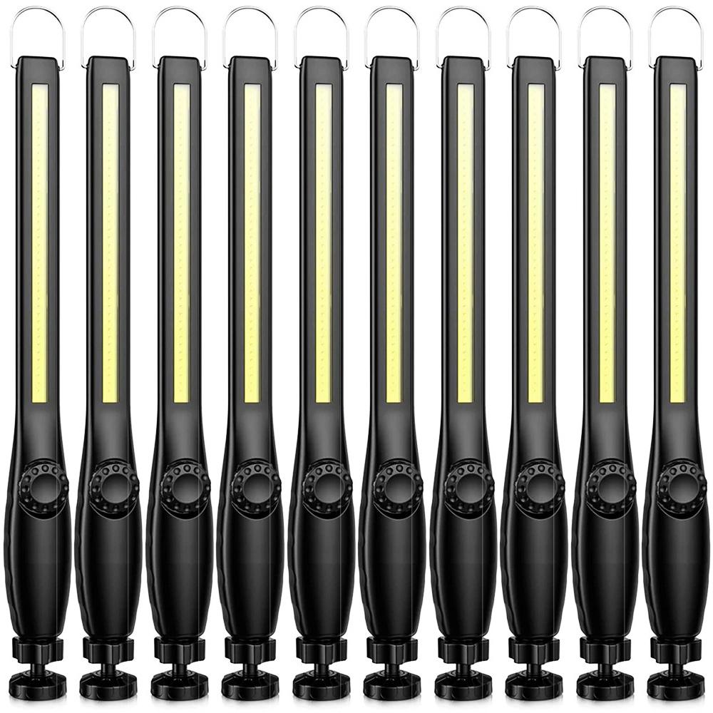1-10pcs COB LED Flashlight Magnetic Work Light USB Rechargeable Torch Portable Lantern Inspection Light Camping Car Repair Lamp