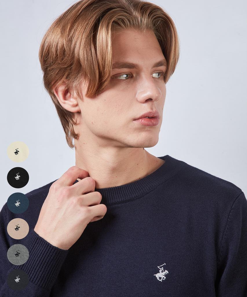 BHPOLOCLUB Men'S & Women'S Daily Basic Round Knit 6 Colors Ts954