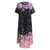 Women’s Casual O-Neck Short-Sleeve Button Loose Summer 2022 Dress