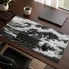 Black And White Waves Mouse Pad Gamer XL Large Mousepad XXL Mechanical Keyboard Pad Non-Slip Carpet Office Accessories Mice Pad