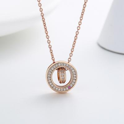 Double Ring Guardian Star Necklace for Women's Exquisite Versatile Ins Small and High Sense Transport Beads