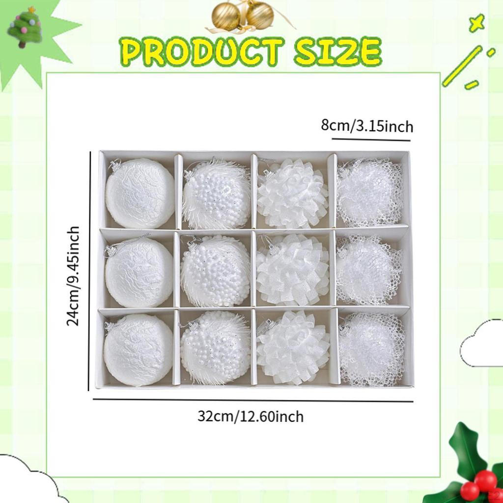 12x Christmas Ball Ornaments Tree Hanging Decorations Thoughtful Gifts Decorative