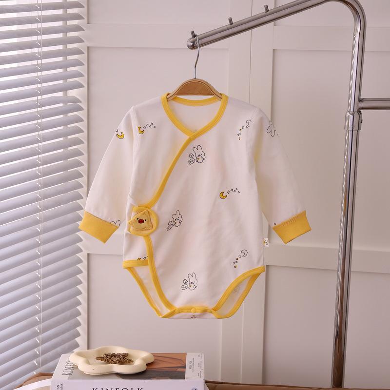 

A-Class Seamless Pure Cotton Velcro Footed Romper for Infants & Toddlers - All-Season Long-Sleeve Bodysuit Size 73