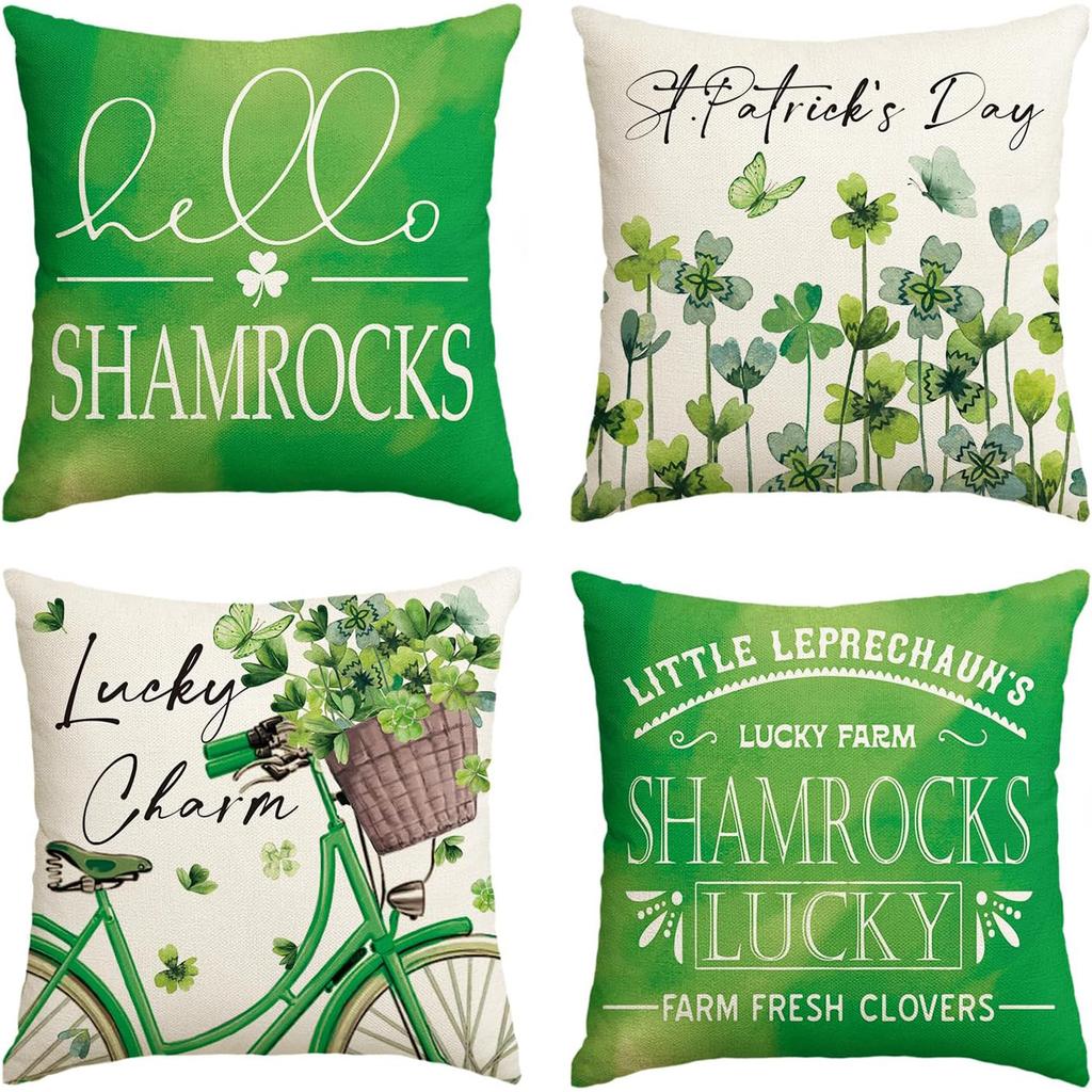 New Spring Fresh and Beautiful Linen Pillowcase Sofa Bedside Plant Flower Pillow Cushion Cover