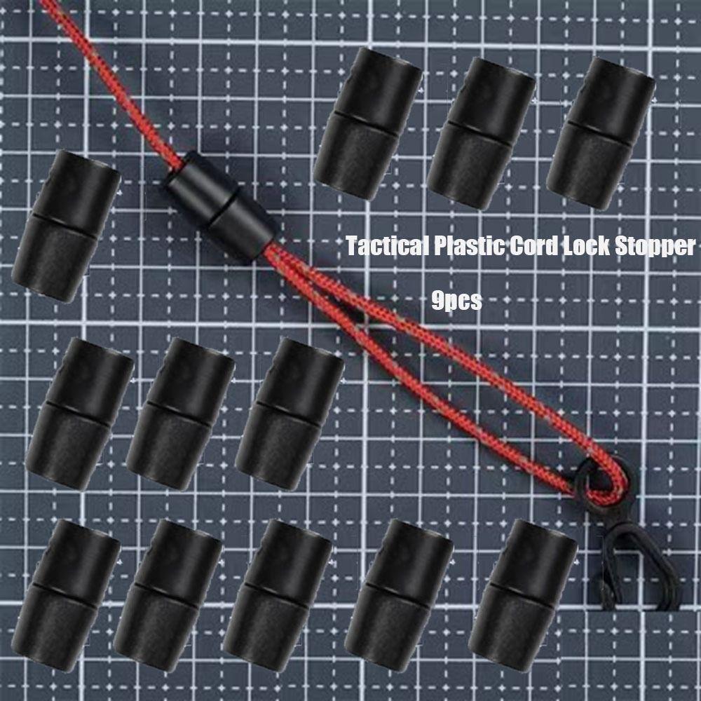 

9pcs Plastic Tactical Cord Lock 2.5-3mm Lanyard Fastener New Toggle Clip Outdoor Tool