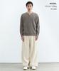 MUSINSA STANDARD [Victoria Wool] Minimal Ribbed Henley Neck Knit [Taupe]