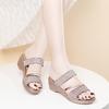 Wedge Heel Sandals Women's New Summer Cool Slippers Wear Versatile Fashion Mother Shoes Medium Heel Thick Heel Shoes