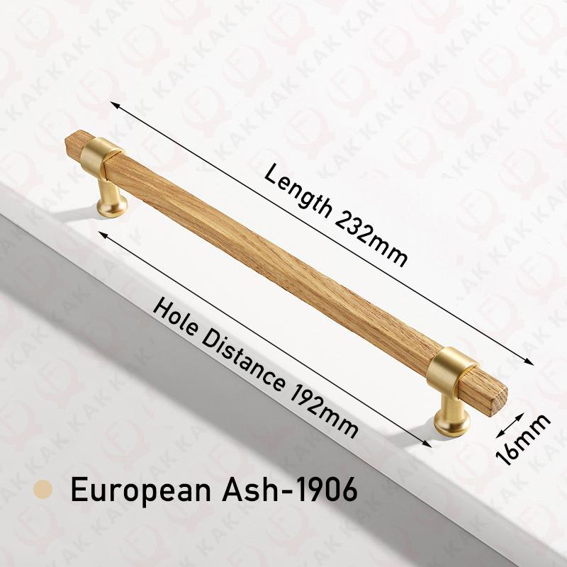 KAK Maniglie e Pomelli in Legno di Noce per Mobili da Cucina Maniglia in Frassino Europeo per Scarpiere Maniglie a Coppa Dorate Ferramenta per Porte