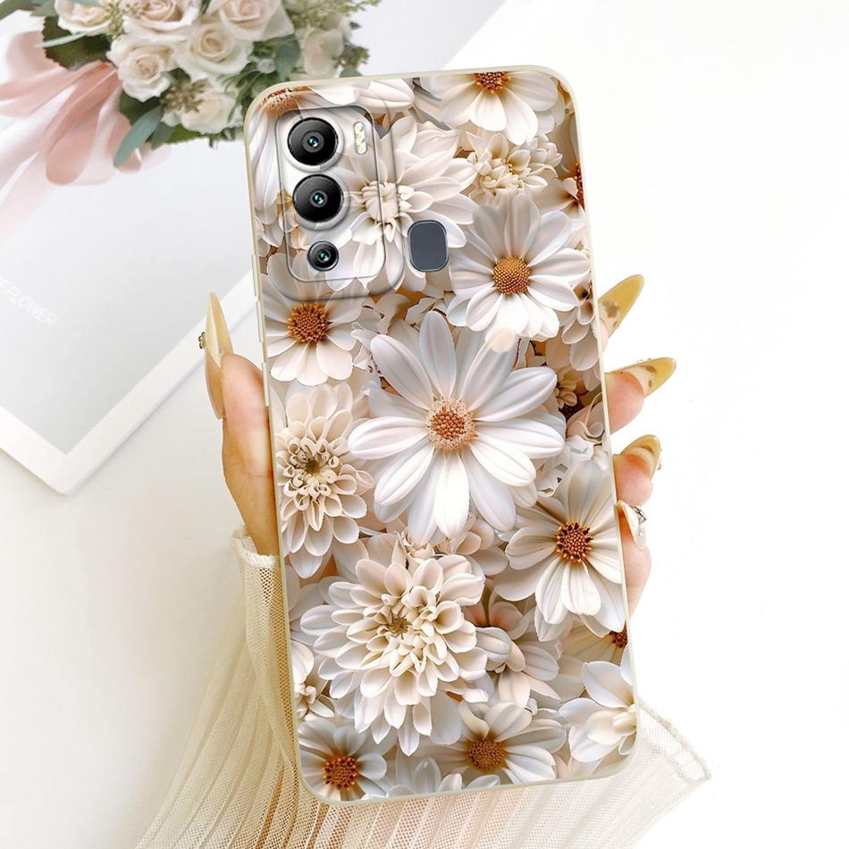 For Infinix Hot 12 12 Play Cute Cat Flower Cartoon Phone Case For Infinix Hot12i Hot 12Play Shockproof Soft Silicone Bumpers