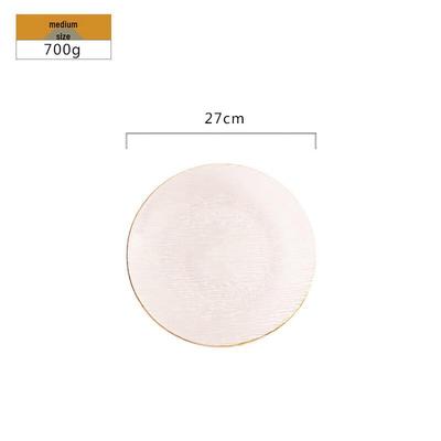 ZISIZ Goldrand Gehämmertes Glas Speiseteller