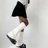 Women Flared Loose Foot Cover Winter Furry Solid Color Leg Warmers Streetwear