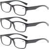 MODFANS 3 Pack Reading Glasses Men,Male Readers Eyeglasses,with Spring Hinges Vintag Square Frame,Good Quality Great Value