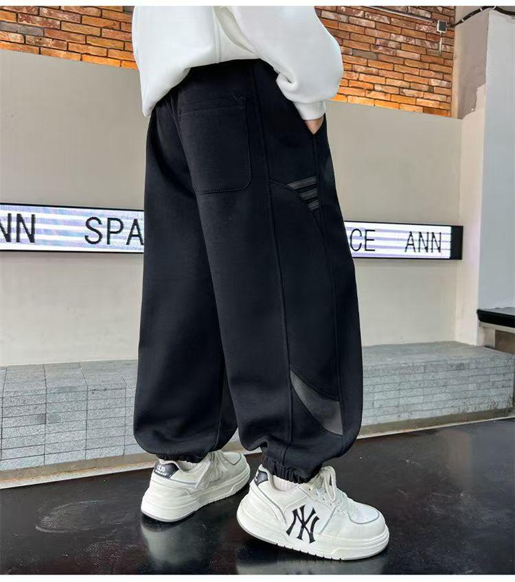 Chlapecké zimní sportovní kalhoty Plus Velvet 2025: Trendy tepláky pro střední až velké chlapce - nový podzimní/zimní styl