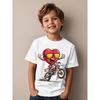 European Sizes Children Dirt Bike Heart Motocross Dirt Biking Enduro Valentine's Day Series Boys And Girls Kids Short Sleeve T-Shirt