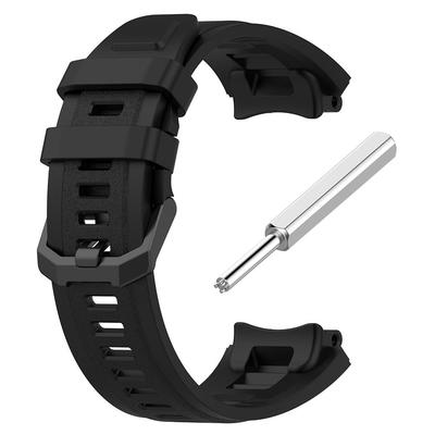 Silikon Schwarz Armband für AMAZFIT T-Rex 2 Ersatz Herren Verstellbares Sportarmband mit Entfernungswerkzeug für Amazfit T Rex 2