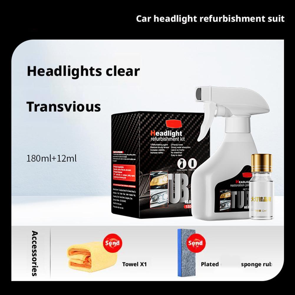 Headlights Cleaner Car Lights Cleaner Coating Spray Hydrophobic 180ml Polishing Anti-Fog Compound For Auto Detailing Windshield