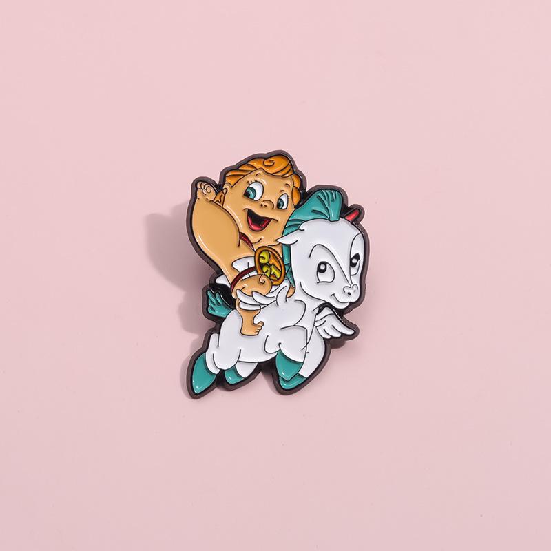 Creative Cartoon Character Brooch Badge Unique Metal Accessory For Spring Kids