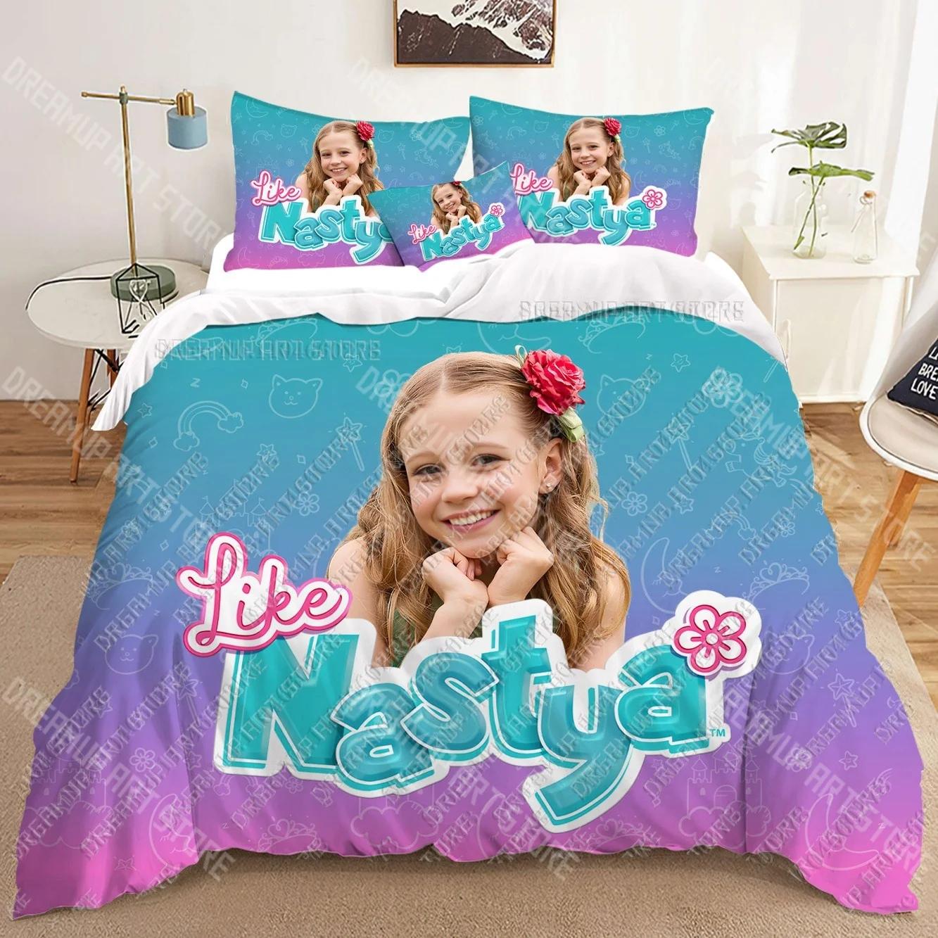Mode Comme Nastya Parures de lit 3D Housse de couette Imprimée Adultes_ Enfants Couette de lit Cadeau d'anniversaire Dropshipping 140x200cm
