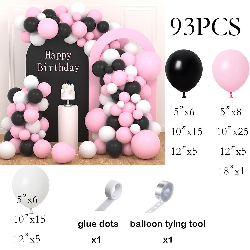 

Black Pink Balloons Garland Arch White Latex Balloon Kit Baby Shower Bride Shower Wedding Anniversary Birthday Party Decoration AS Picture