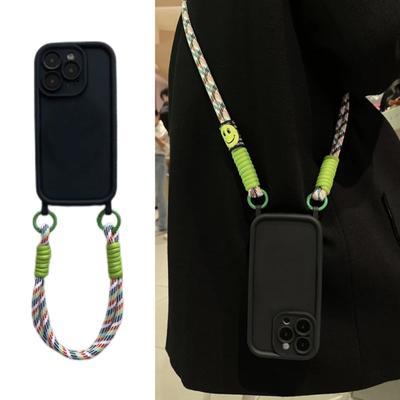 Crossbody Necklace Strap Lanyard Fall Protection Phone Case For iPhone 15 16 14 12 11 13 Pro Max XR XS Soft Cover