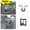 Car Carbon Fiber Grain Central Control Steering Wheel Gear Shift Decoration Cover for Dodge Charger 2015 Up Interior Accessories