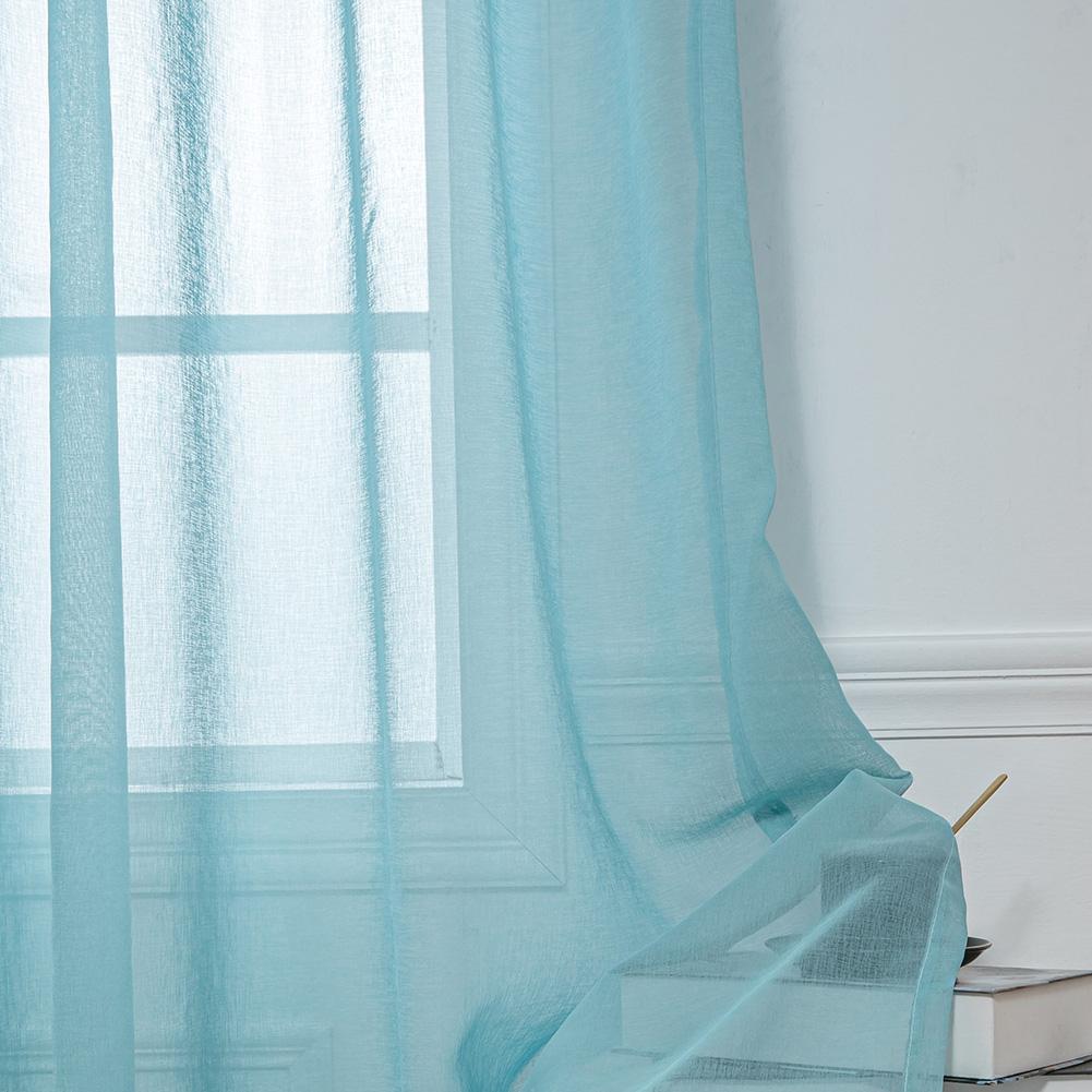 Cortina de tule para cozinha, cor sólida, moderna, europeia, tecido, janela, cortina para sala de estar, lozujoju, decoração de casa, 1 peça