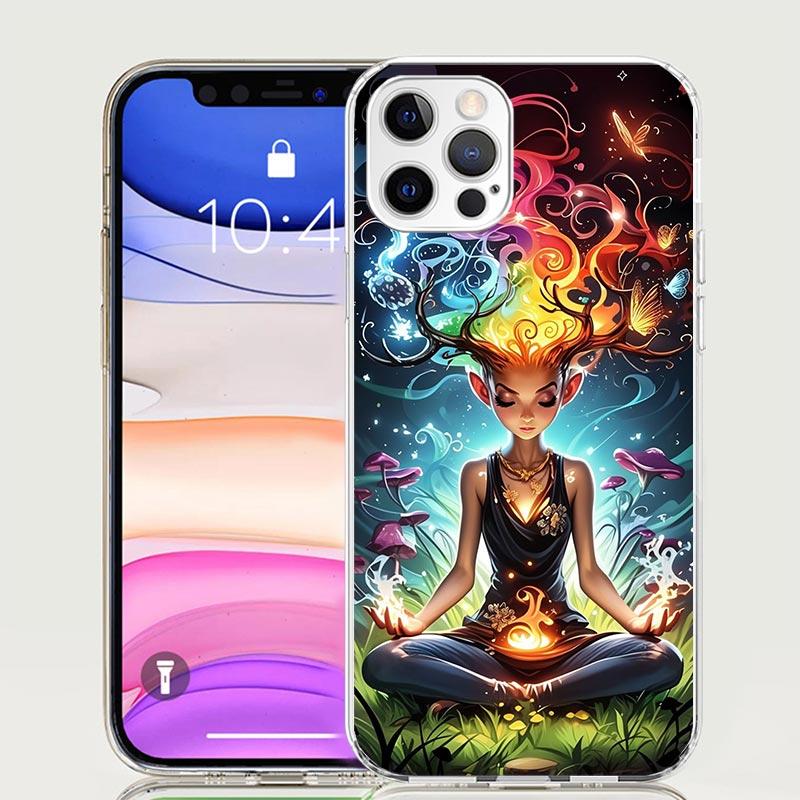 

Meditation Yoga Girl Phone Case for Apple iPhone 17 Air 16 15 Plus 14 + 13 Mini 12 11 Pro Max 7 8 SE 16Max Soft Shell Cover Coqu iPhone 15 Pro Max