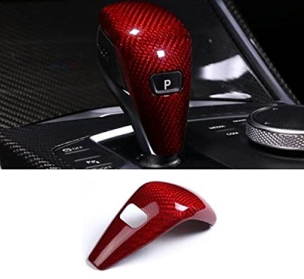 KADEKO Schalthebel Echtcarbon Modifiziert für BMW 3er und G29 Abdeckung/Schaltknauf, Faser, G20, Z4, (rot)