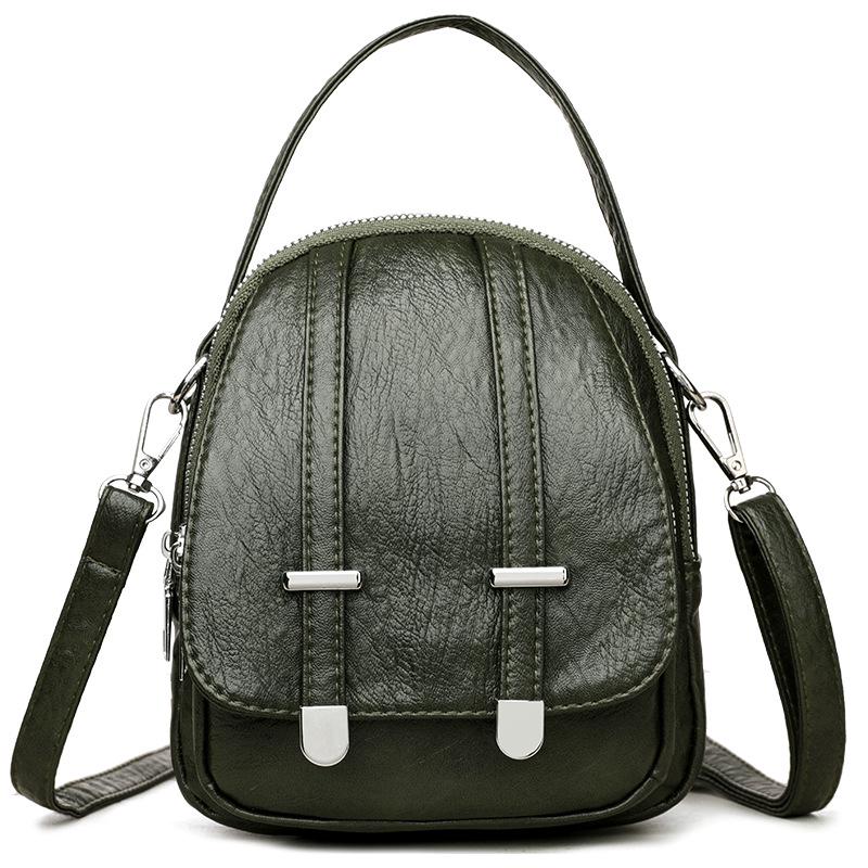 

Модная женская сумка-макарон из мягкой кожи большой вместимости с несколькими отделениями и двойными ремнями, 2025. 16*11*19