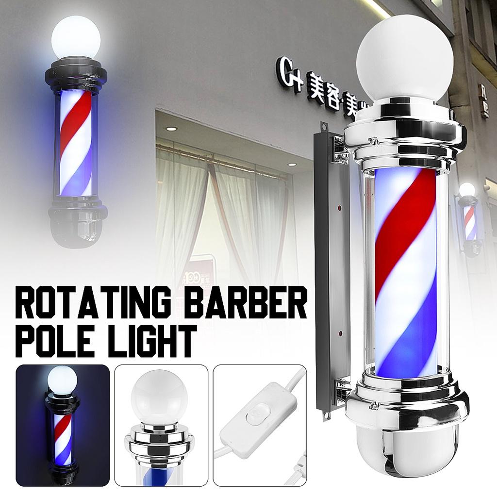 

Водонепроницаемый настенный светильник Парикмахерская Салон красоты Вращающийся свет Парикмахерский столб Светодиодный вращающийся свет Вывеска для парикмахерской Новый