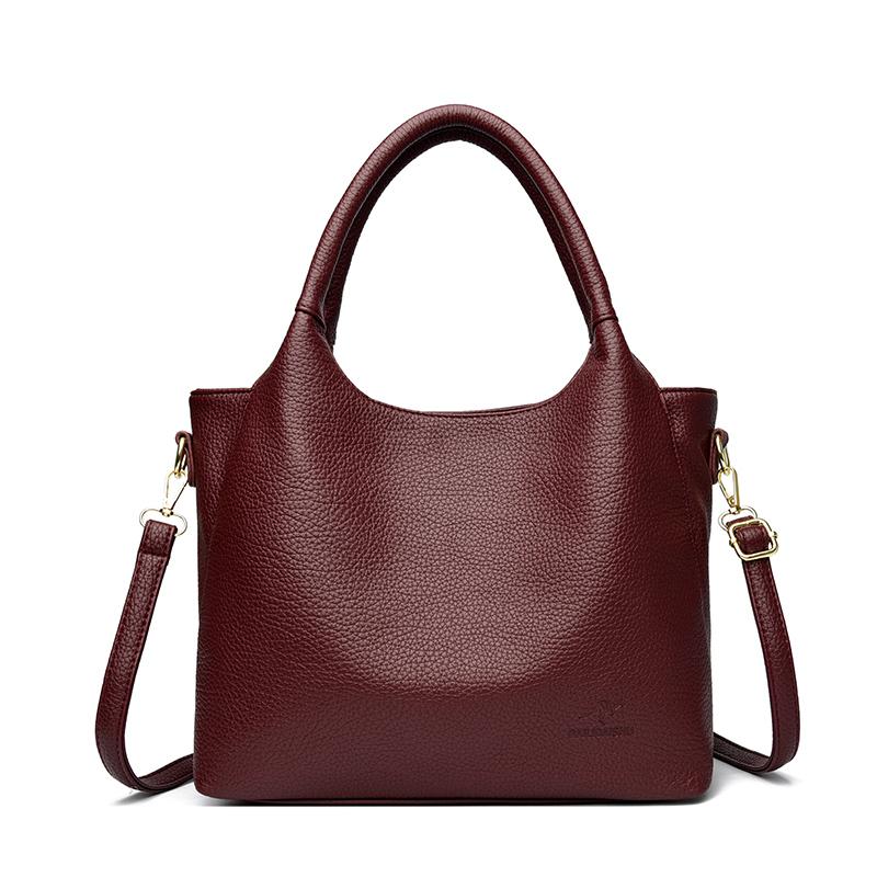 Designer High Quality Soft Leather Large Women 2025 Shoulder Bag Messenger Handbags Shopping Messenger Genuine Brand Women Bags