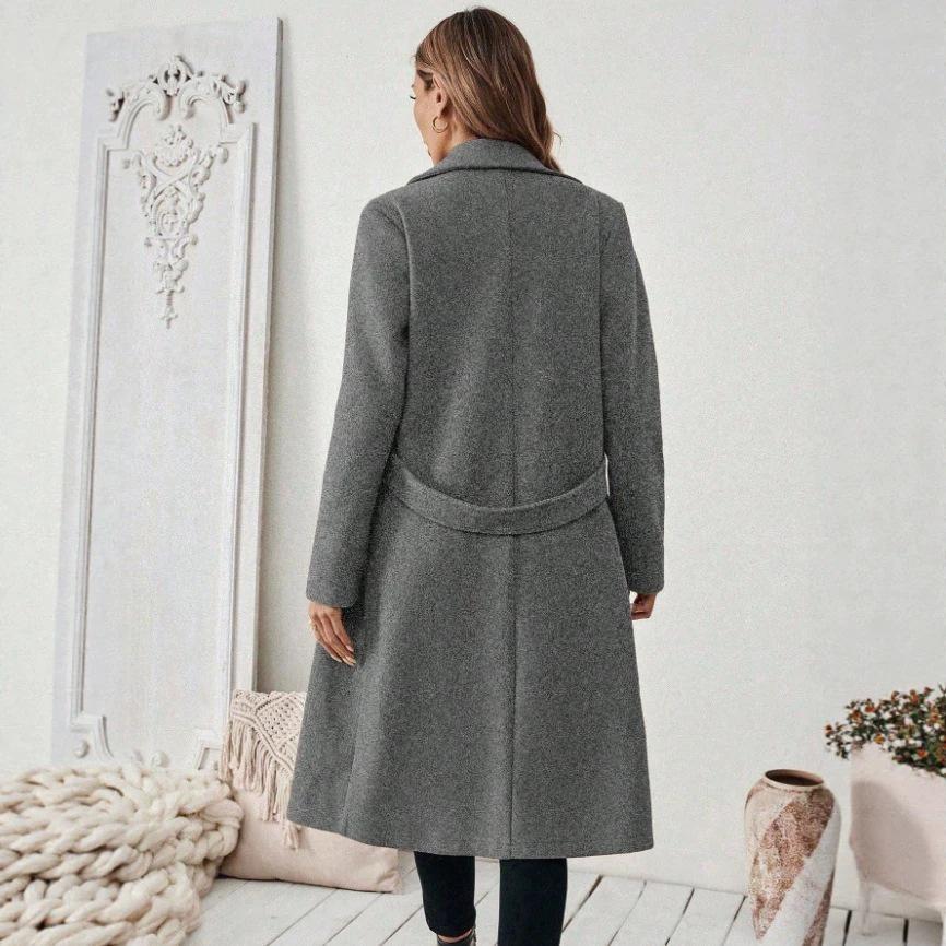 European & American Woolen Double-Breasted Lapel Coat - Autumn/Winter Collection 2026