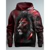 New Animal Lion Pattern 3D Printed Men's Hoodie Spring and Autumn Casual Long Sleeve Hoodie Street Loose Sweatshirts Men's Tops