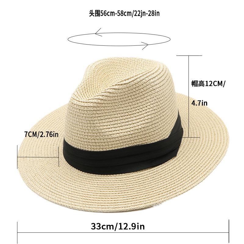Big Eaves Travel Sun Protection Hat Top Hat Men's Sun Hat, Outdoor Straw Hat Jazz Hat Crimped British Top Hat