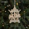 Christmas Ornaments Gold Powder Sleigh Old Man Angel Elk Christmas Tree Pendant Accessories Decoration Atmosphere Decoration Supplies