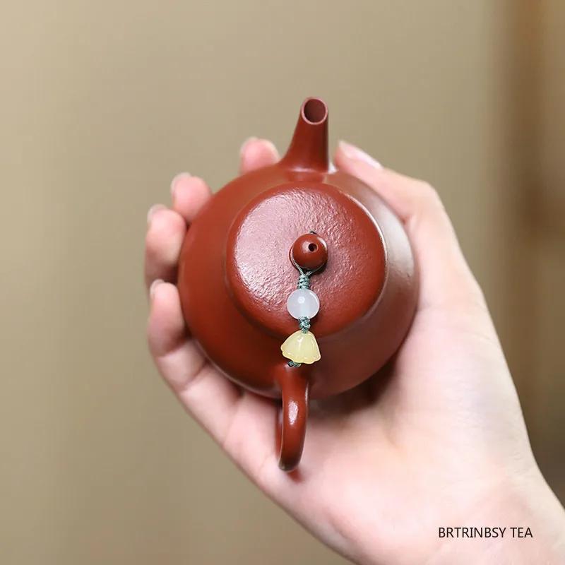 90ml Yixing Handmade Purple Clay Teapot Chinese Small Capacity Tea Pot Raw Ore Zhu Mud Kettle Household Zisha Teaware Tea Set