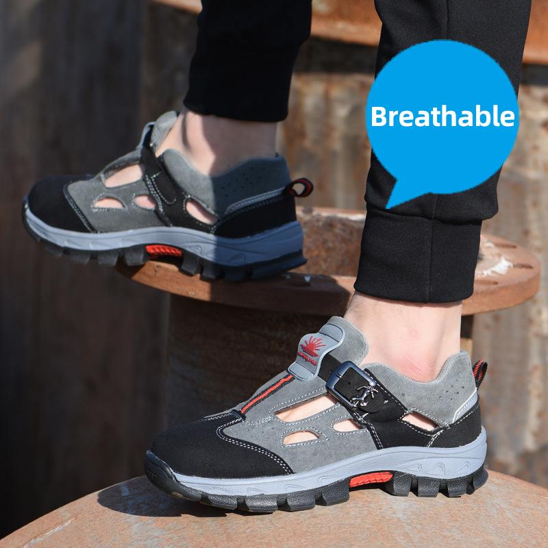 Fashion Male Safety Work Boots Men Steel Toe Sneaker Breathable Anti-puncture Indestructible Safety Shoes Work Shoes Man Sandals Women