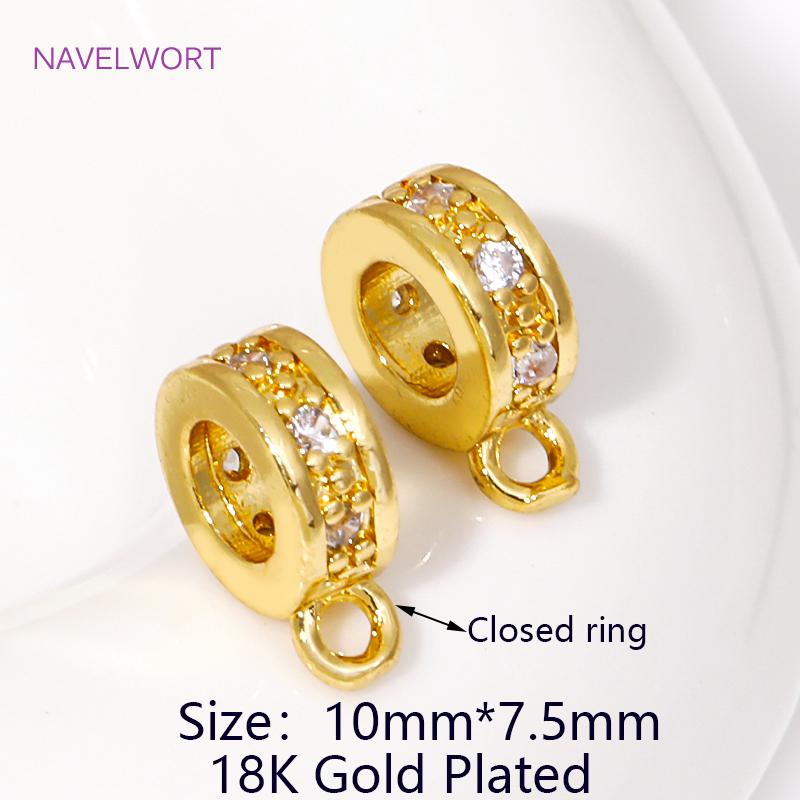 

Multi Styles 18K Gold Plated Inlaid Zircon Pendant Connectors Bail Clasps,Bails For Pendant,DIY Neckalce Jewelry Findings 2 pieces
