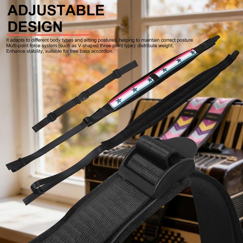Adjustable Double Shoulder Straps Universals Accordion Strap Wear Resistant Musical Instrument Accessory