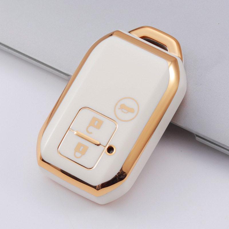 

Suzuki Jimny 3-Button TPU Car Key Case Cover - Gold Edge